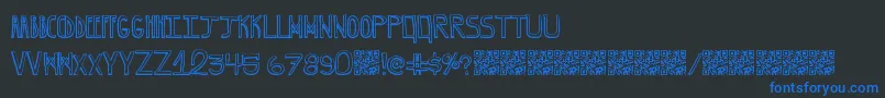 フォントGrapeBlaster – 黒い背景に青い文字
