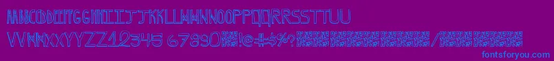 フォントGrapeBlaster – 紫色の背景に青い文字