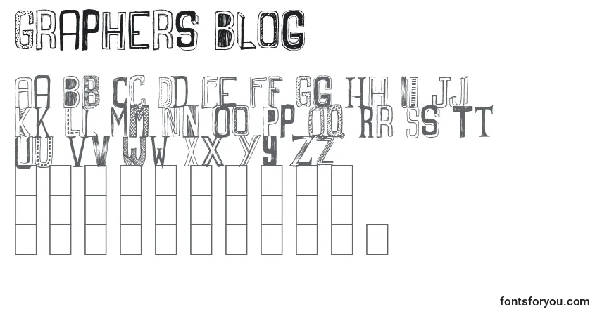 A fonte Graphers Blog – alfabeto, números, caracteres especiais