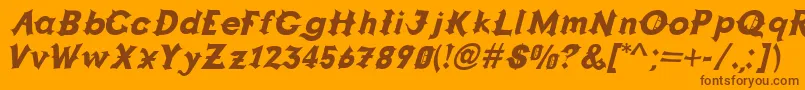 GRAPPA  -Schriftart – Braune Schriften auf orangefarbenem Hintergrund