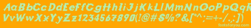 Fonte GRAPPA   – fontes verdes em um fundo laranja
