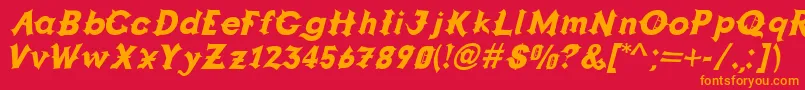 fuente GRAPPA   – Fuentes Naranjas Sobre Fondo Rojo
