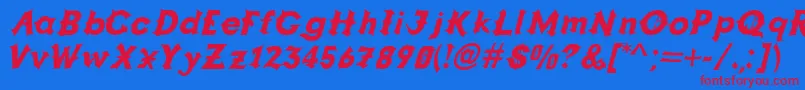 Шрифт GRAPPA   – красные шрифты на синем фоне