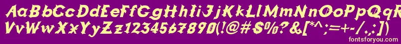 GRAPPA  -Schriftart – Gelbe Schriften auf violettem Hintergrund