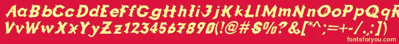 GRAPPA   Font – Yellow Fonts on Red Background