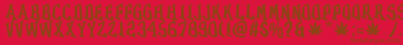GRASS Font – Brown Fonts on Red Background