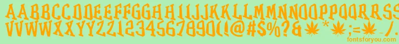 GRASS Font – Orange Fonts on Green Background