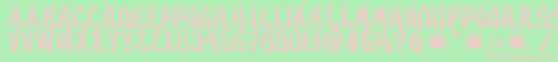 GRASS Font – Pink Fonts on Green Background