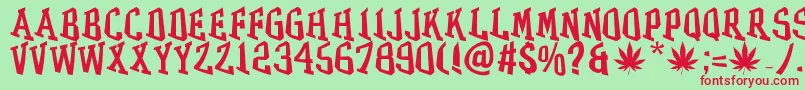 GRASS Font – Red Fonts on Green Background