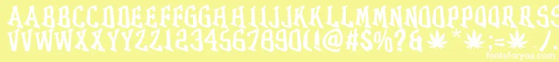 GRASS Font – White Fonts on Yellow Background