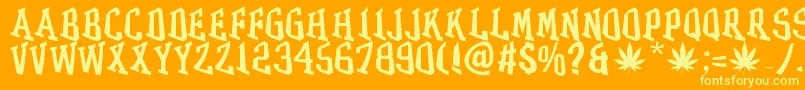 Шрифт GRASS – жёлтые шрифты на оранжевом фоне