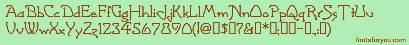 grasshopper Font – Brown Fonts on Green Background