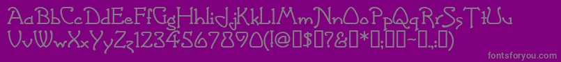 grasshopper-fontti – harmaat kirjasimet violetilla taustalla