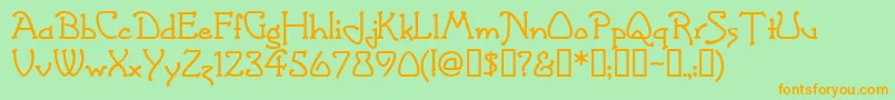 grasshopper Font – Orange Fonts on Green Background