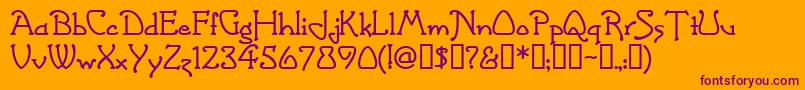 grasshopper Font – Purple Fonts on Orange Background