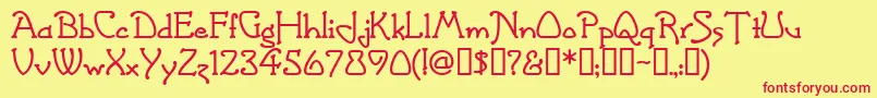 grasshopper Font – Red Fonts on Yellow Background