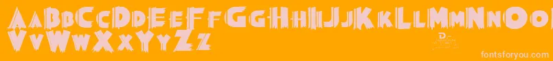 Grauman Font – Pink Fonts on Orange Background