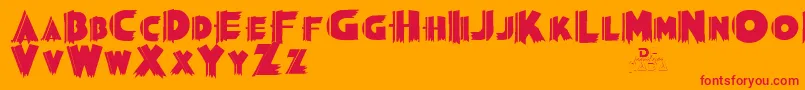 Grauman Font – Red Fonts on Orange Background