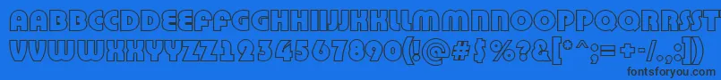 Bighau9 Font – Black Fonts on Blue Background