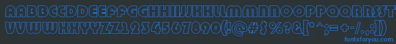 Bighau9 Font – Blue Fonts on Black Background