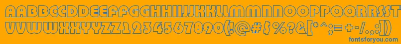 Bighau9 Font – Blue Fonts on Orange Background