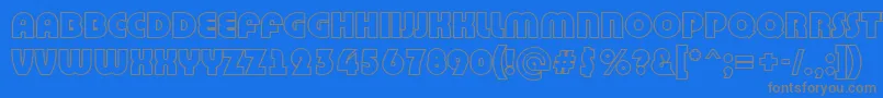 フォントBighau9 – 青い背景に灰色の文字