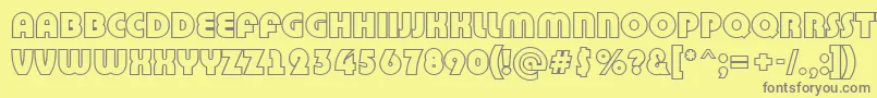 フォントBighau9 – 黄色の背景に灰色の文字