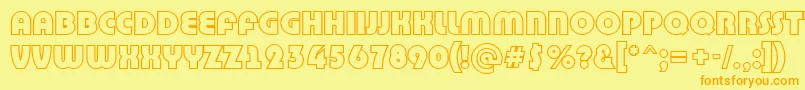 Bighau9 Font – Orange Fonts on Yellow Background