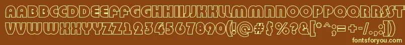 Bighau9 Font – Yellow Fonts on Brown Background