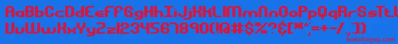 gravitat Font – Red Fonts on Blue Background