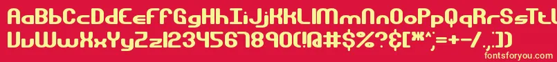 gravitat Font – Yellow Fonts on Red Background