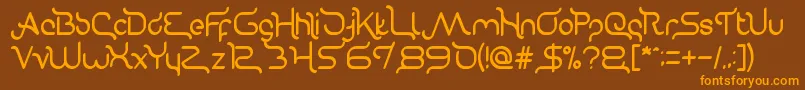 Gravitation Relationships Font – Orange Fonts on Brown Background