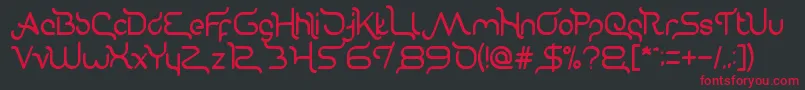 Gravitation Relationships Font – Red Fonts on Black Background