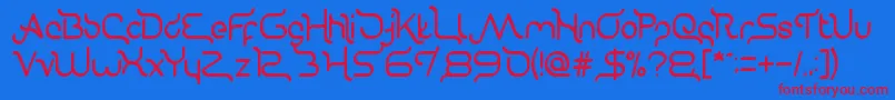 Gravitation Relationships Font – Red Fonts on Blue Background