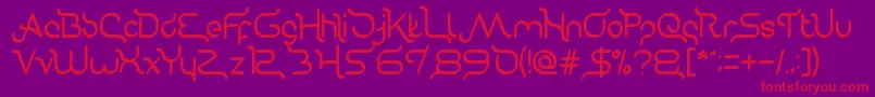 Gravitation Relationships Font – Red Fonts on Purple Background