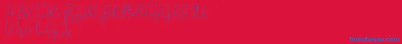 Gravity Handwritten Font – Blue Fonts on Red Background