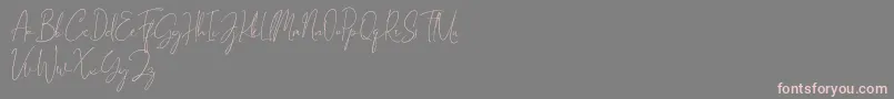 Czcionka Gravity Handwritten – różowe czcionki na szarym tle