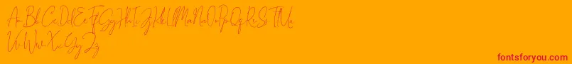 Шрифт Gravity Handwritten – красные шрифты на оранжевом фоне