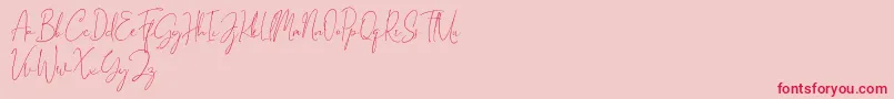 Gravity Handwritten-Schriftart – Rote Schriften auf rosa Hintergrund