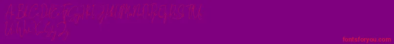 Gravity Handwritten Font – Red Fonts on Purple Background