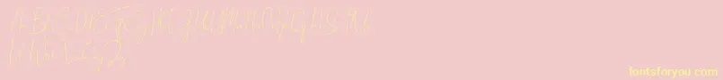 Gravity Handwritten-Schriftart – Gelbe Schriften auf rosa Hintergrund