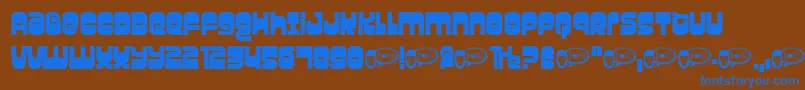 Weitere Informationen zur Gravity-Schriftart Gravity-Schriftart – Blaue Schriften auf braunem Hintergrund