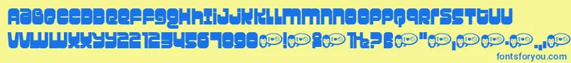 Weitere Informationen zur Gravity-Schriftart Gravity-Schriftart – Blaue Schriften auf gelbem Hintergrund