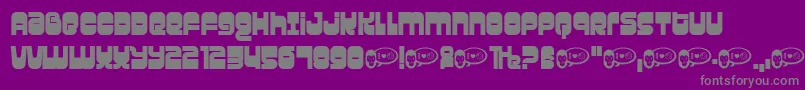 Gravity-fontti – harmaat kirjasimet violetilla taustalla