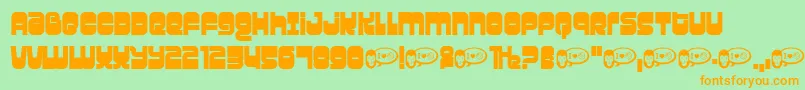 Gravity Font – Orange Fonts on Green Background