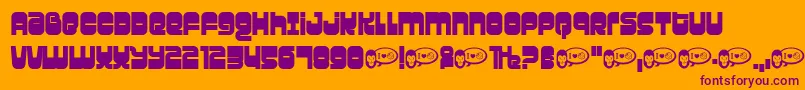 Gravity Font – Purple Fonts on Orange Background