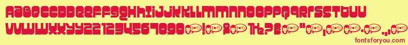 Gravity Font – Red Fonts on Yellow Background