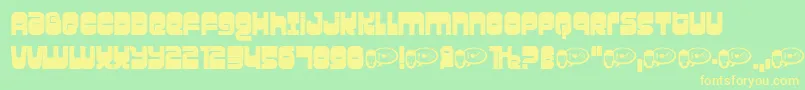 Gravity Font – Yellow Fonts on Green Background