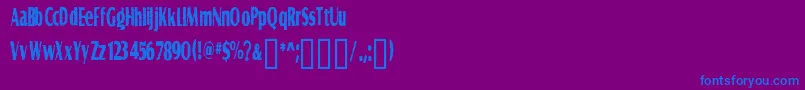 フォントGRAVS    – 紫色の背景に青い文字