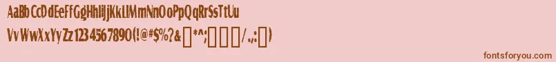 フォントGRAVS    – ピンクの背景に茶色のフォント